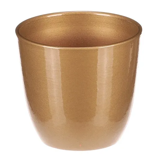 Vase de flori din ceramică Teracotă, diametru 10cm, auriu