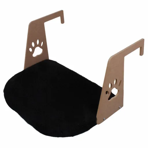 Pat pentru pisici, Paws & Whiskers, Riana, 100% WELSOFT FABRIC, Negru