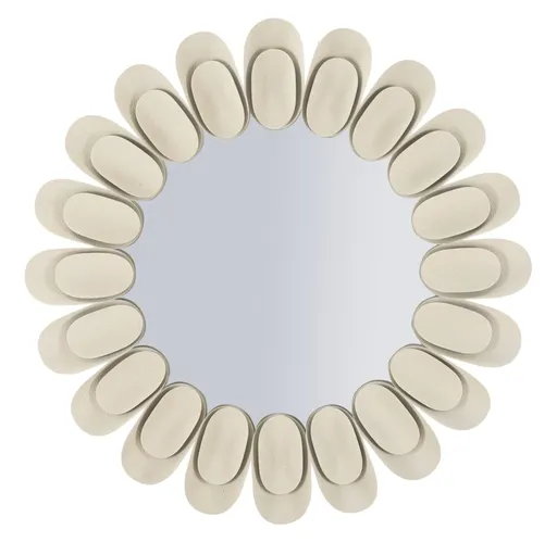 Oglinda de perete Dune Double, Mauro Ferretti, 85 cm, fier/MDF, crem