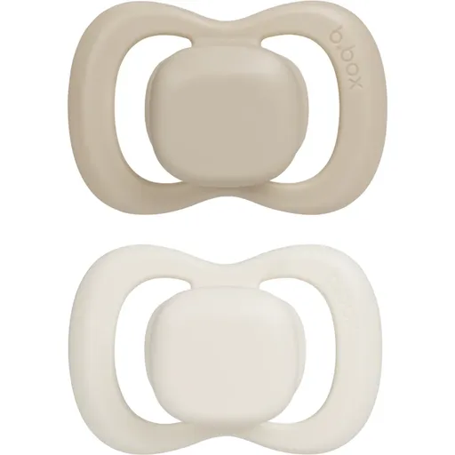 B.Box Natural Rubber 0-6m suzetă Vanilla/Latte 2 buc