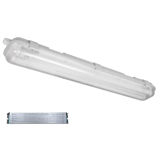 Corp de iluminat BELLA cu tuburi led (1200mm) 2X18W 6200K 6500K IP65 + kit de emergenta Elmark 9BM218LEDCWE