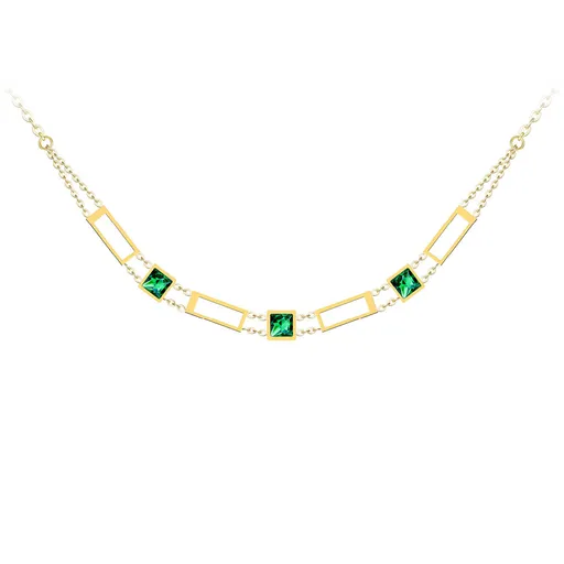 Preciosa Colier de lux placat cu aur cu cristal verde Preciosa 7390Y66