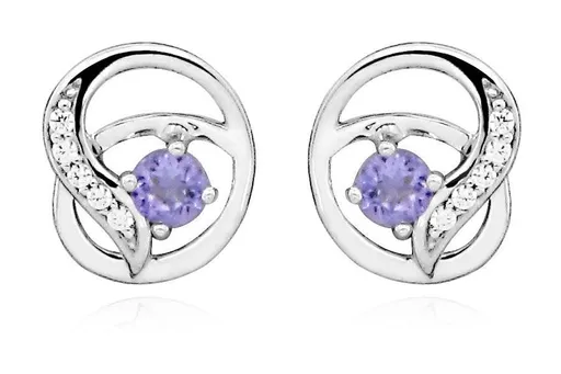 Silver Cat Cercei fashion de argint cu ametiste sintetice SC458