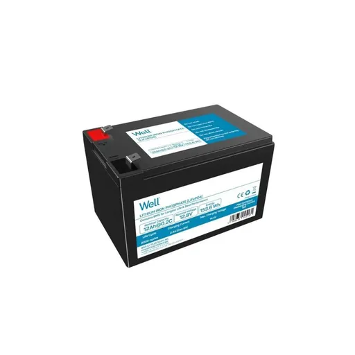 Acumulator litiu LiFePO4 Well 12.8V 12Ah, terminal F2, 151x98x95(100)mm