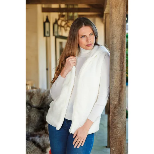 Vestă de pluș cu glugă