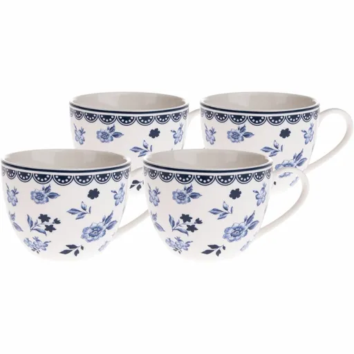 Set de 4 căni de porțelan Floral,  90 ml