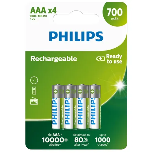 Philips Baterii reîncărcabile AAA 1,2 V, 4 buc.