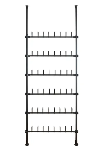 Suport extensibil pentru incaltaminte, Wenko, Herkules Pull-out Shelf, 48 perechi, inox/plastic/polipropilena, negru