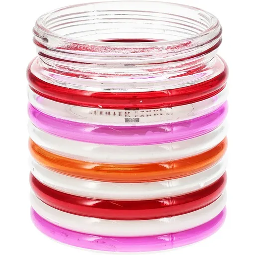 Lumânare repelentă Citronella Stripes, 780 g, 11 x în 12 cm, roșu, roșu