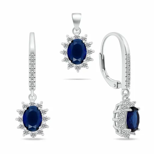 Brilio Silver Set din argint cu zirconii cubice SET296WB (pandantiv, cercei suspendați)