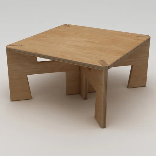 Masuta de cafea, Hanah Home, Tabula, 75x40x75 cm, 100% BIRCH PLYWOOD, Lemn natural