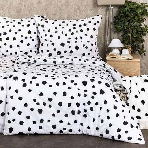 Lenjerie de pat din bumbac 4Home Dalmațian, alb-negru, 140 x 200 cm, 70 x 90 cm