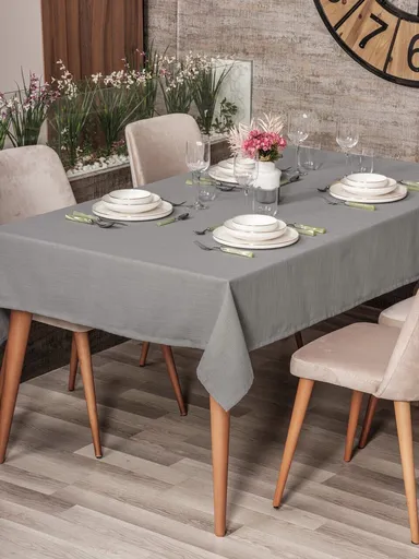 Fata de masa, L'essentiel Maison, Plain 160, Poliester, Gri