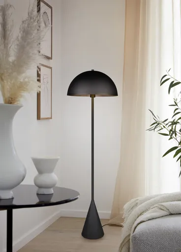 Lampadar Alfie, TRIO, 40x152 cm, 40W, 1x E27, metal, negru mat