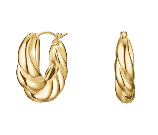 Rosefield Cercei decenți placați cu aur Twisted JETHG-J972