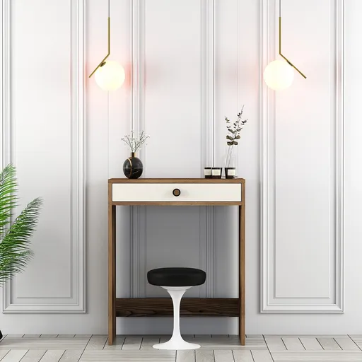 Masa de machiaj, Hanah Home, Lizbon, 70x40x84.7 cm, Maro/Crem