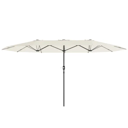 Outsunny Umbrelă dublă 436 x 260 cm, Protecție UV, Umbrelă de oțel cu manivelă, Ovală Bej | Aosom Romania