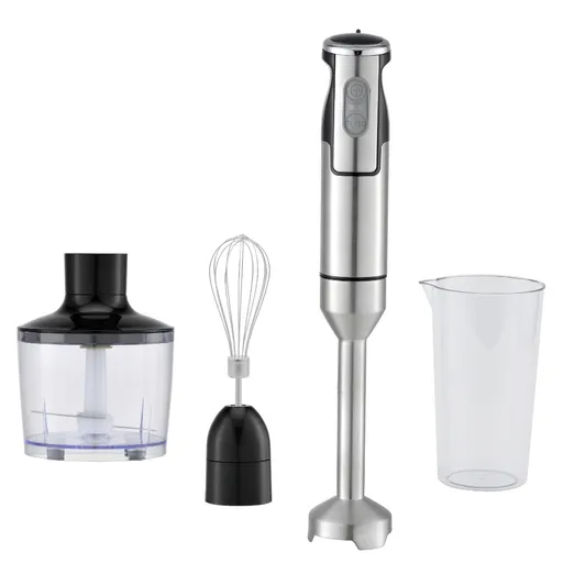Set blender, tocator si mixer 3 in 1 Oliver Voltz OV51112JSC, 1500W, Metal, 2 viteze, Turbo, Negru/Inox