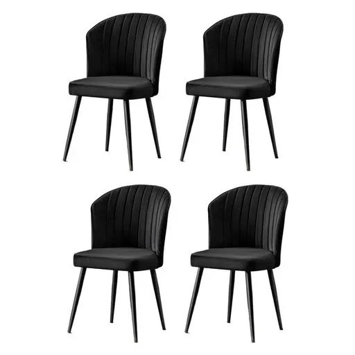 Set de scaune de sufragerie Rubi Black and Black,4 buc., negru