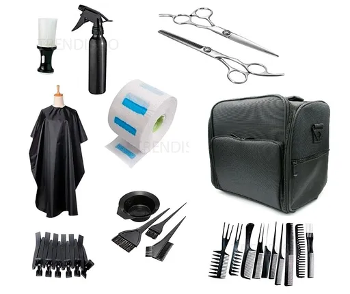 Kit frizerie coafor cu geanta echipata Creolla produse scoala frizeri