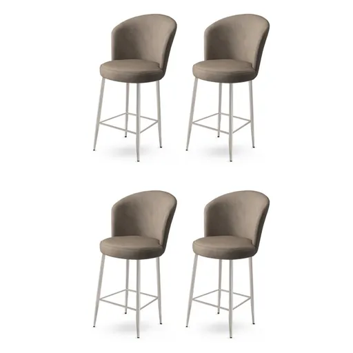 Set scaune  de bar 4 piese, Hanah Home, Fora, Cappuccino / Chrome