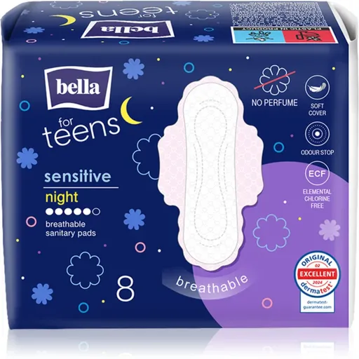BELLA For Teens Sensitive Night absorbante pentru noapte 8 buc
