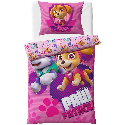 Carbotex Lenjerie de pat din microfibră Paw Patrol Salvatoarele curajoase, 140 x 200 cm, 70 x 90 cm