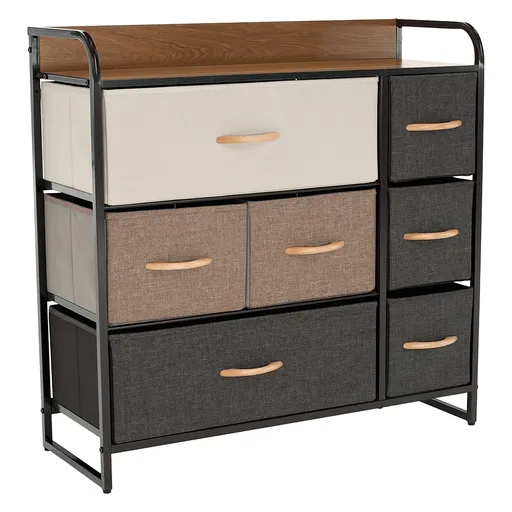 Comodă cu sertare din material textil HAZEL TIP 3,maro, XL