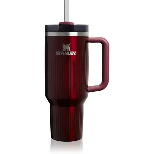 Stanley Quencher H2.O FlowState™ Fluted Tumbler pahar din oțel inoxidabil cu pai mare Garnet Shine 1180 ml