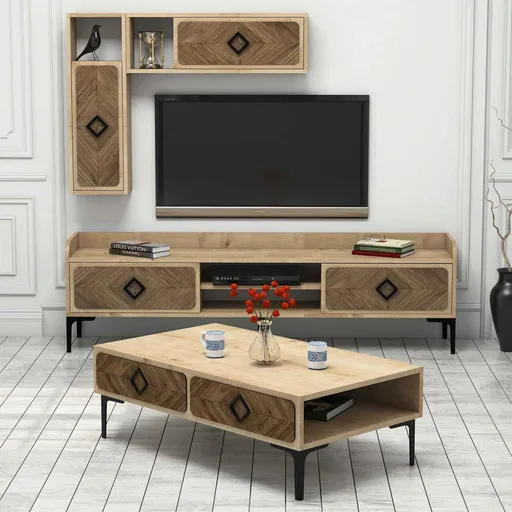 Set mobilier living, Hanah Home, Samba, Stejar