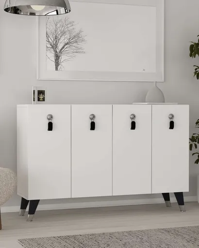 Consola, Hanah Home, 8179KM-32, 120x80x29.6 cm, PAL , Alb / Argintiu