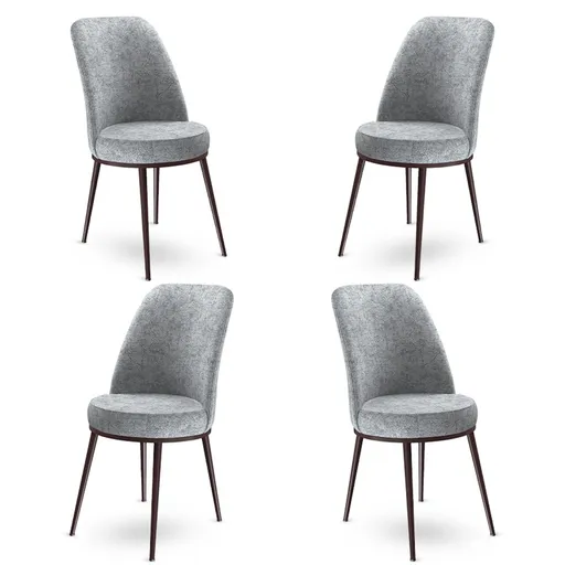 Set scaune 4 piese, Hanah Home, Dexa, Gri/Maro