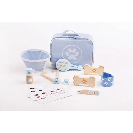 Bigjigs Toys Vet Set set de jucării din lemn 3 y+ 12 buc