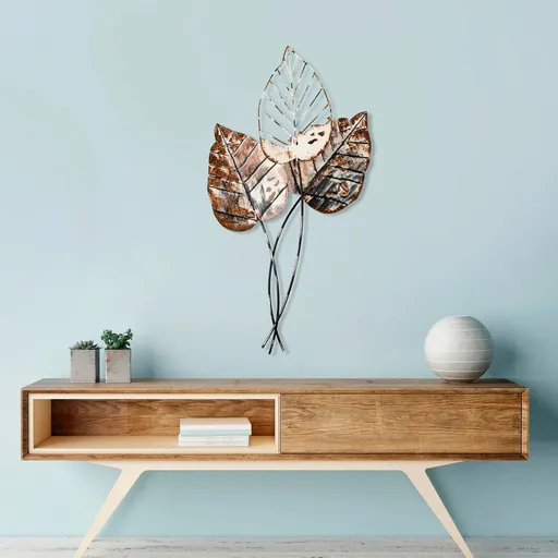 Decoratiune de perete, Fall 1, Dimensiune: 45 x 85 cm, Maro / Negru