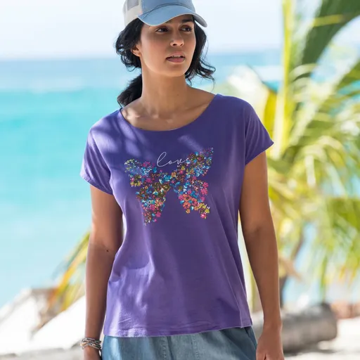 Tricou cu imprimeu fluturi