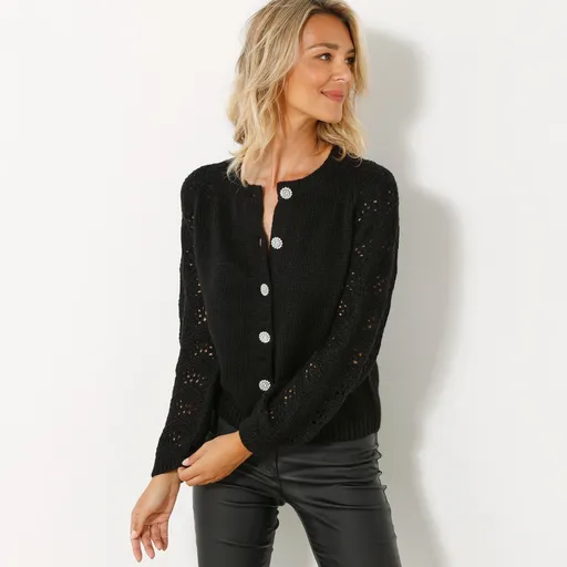 Pulover elastic cu nasturi bijou