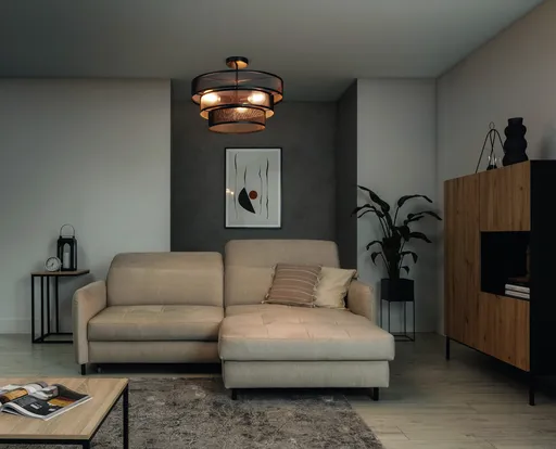 Plafoniera ELTAP, CE3B-B, Orabela, 55x32 cm, 3xE27, 15W, otel, negru