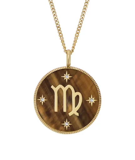 Fossil Colier placat cu aur cu simbolul zodiacal Fecioară Written in the Stars JF04843710