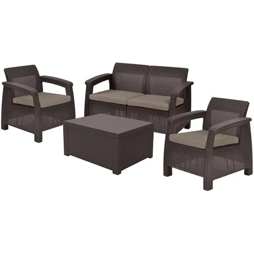 Set mobilier de gradina Corfu II BOX Maro / Gri-Taupe