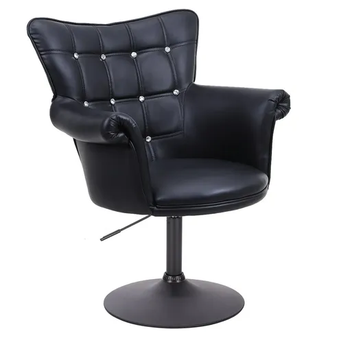 Scaun Coafor Crystal XXL cu Baza Neagra, Reglabil pe Inaltime