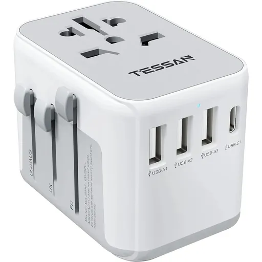 Adaptor International Tessan, 4xUSB - 3.4A, 10A, USB-C 633FC / 0048544088238