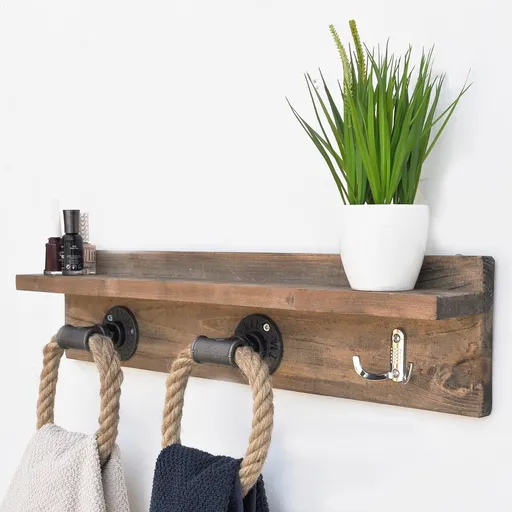 Raft de perete, Hanah Home, Boruraf174, 70x14x12 cm, Maro