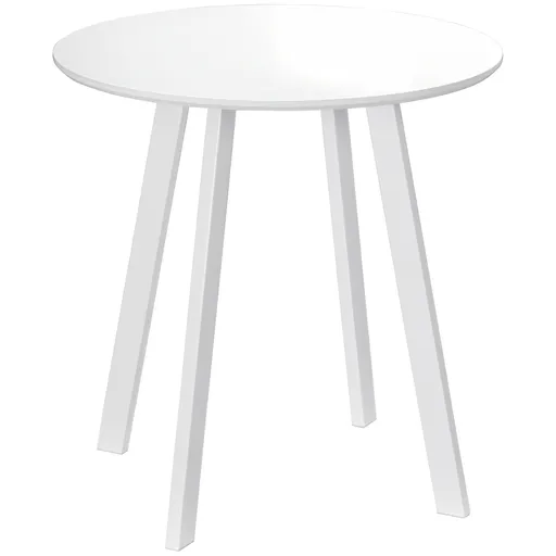 HOMCOM Masă de bucătărie, Masă de bucătărie, pentru 2 persoane, Cu luciu, cu picioare, albă, 72 x 72 x 75cm | Aosom Romania