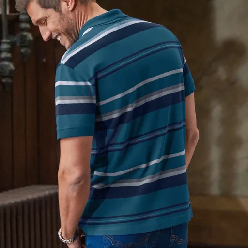 Tricou polo cu mânecă scurtă și dungi