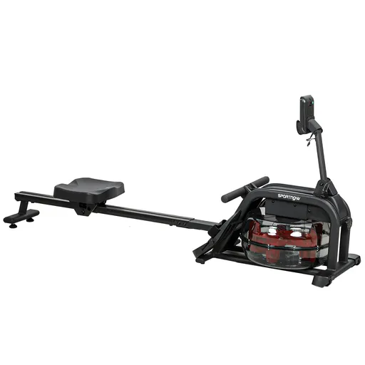 SPORTNOW Rameur cu apă, rameur pentru antrenament acasă rezervor reglabil 6-11L ecran LCD suport tabletă 170x46x77cm negru | Aosom Romania