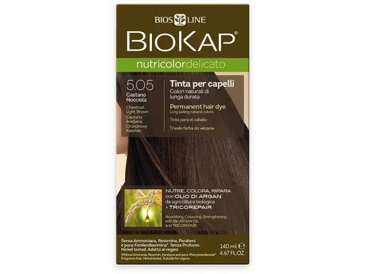 Biokap NUTRICOLOR DELICATO -Vopsea pentru păr - 5.05 Maro - castaniu deschis 140 ml