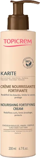 Topicrem Îngrijire fără clătire pentru părul creț Karite (Nourishing Fortifying Cream) 200 ml