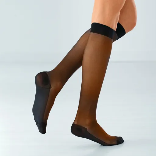 Set de 2 perechi de ciorapi compresivi până la genunchi 140 DEN, care ameliorează senzația de picioare grele