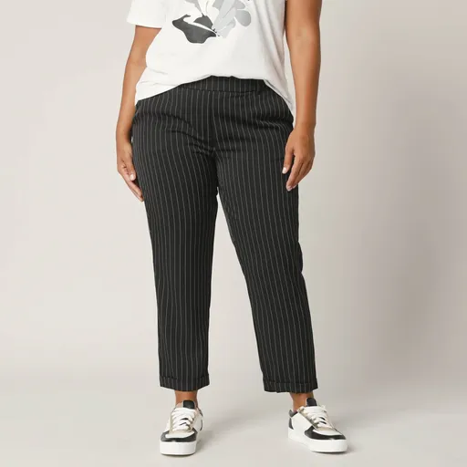 Pantaloni slim cu dungi 7/8