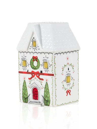 Decoratiune, SUS0231, 11x9x18 cm, Ceramica, Rosu/Alb